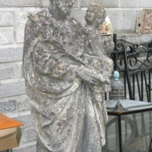 100 plus year old Cast Statue of Joseph holding Jesus