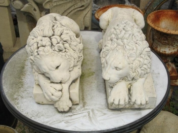 Cast Stone Sleeping Lions
