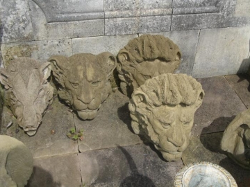 Cast Stone Animal Heads