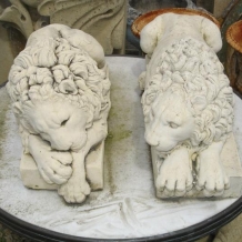 Cast Stone Sleeping Lions